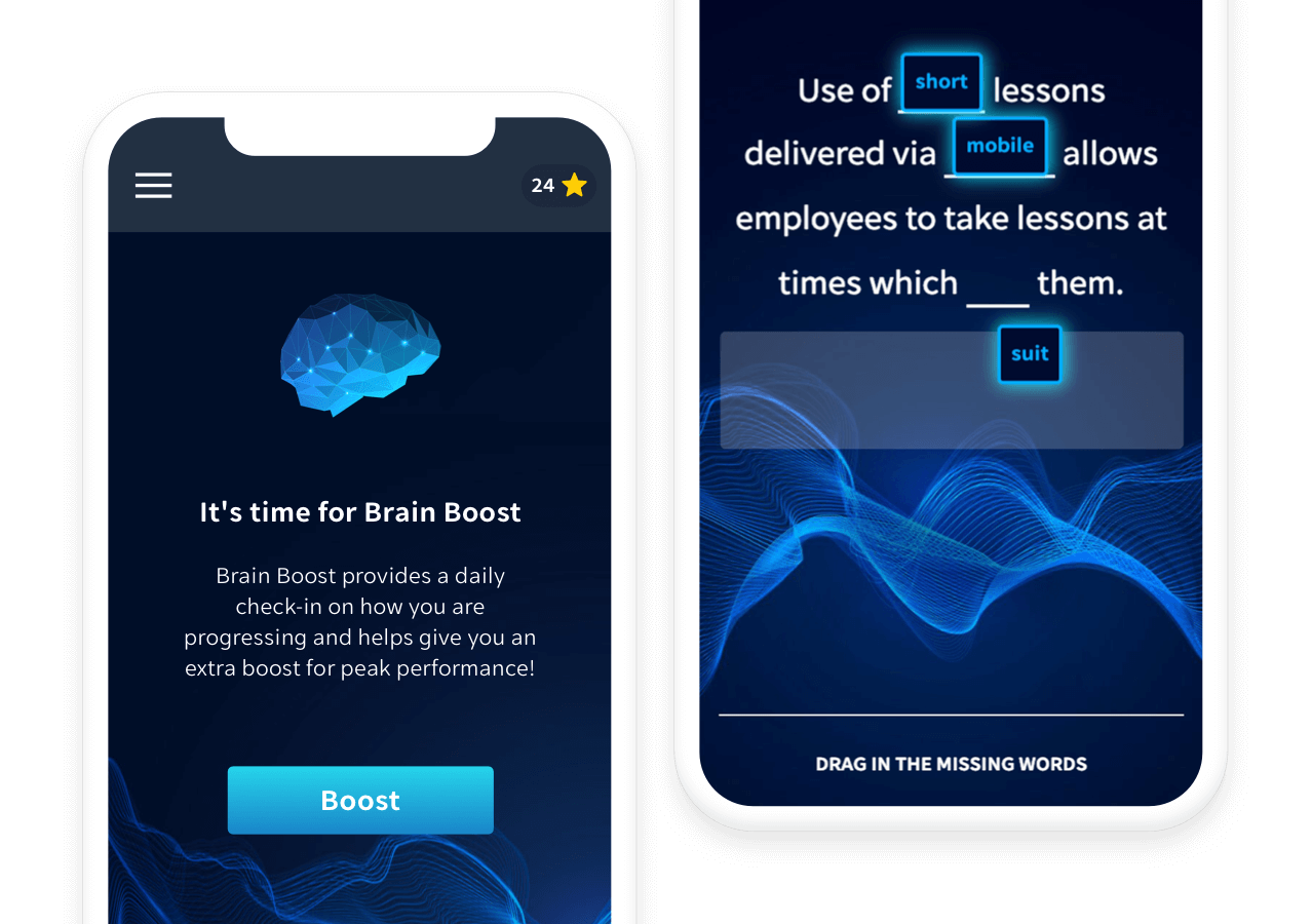 Spaced Repeition via EdApp s Brain Boost feature ensures retention of key concepts.