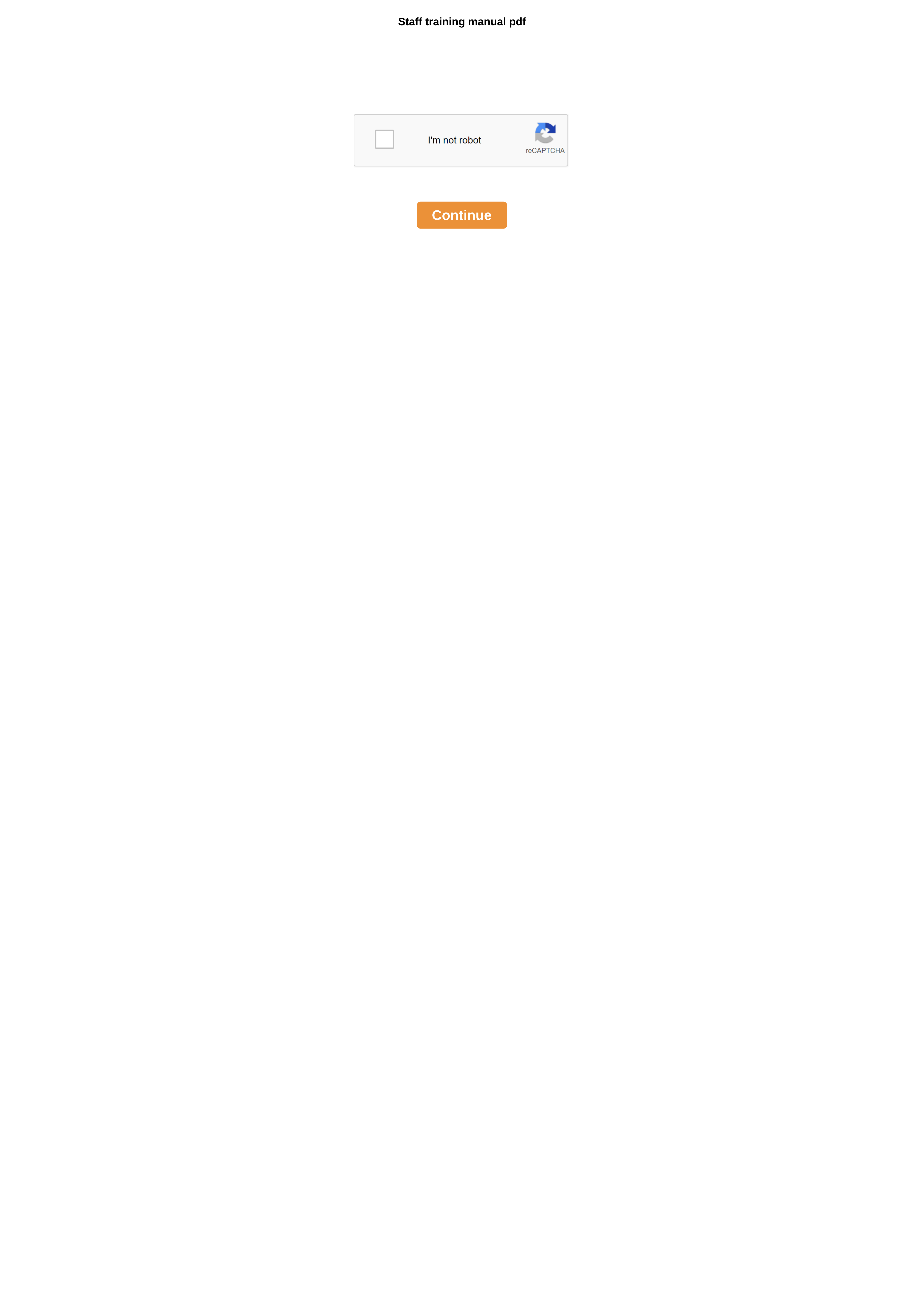 Staff Training Manual Pdf