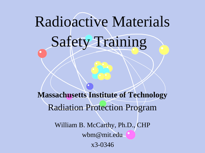 Radiation Safety Training