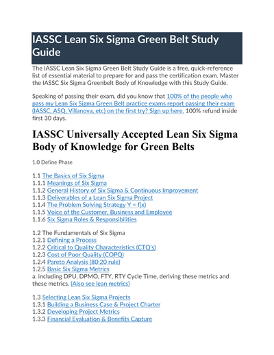 Download Your Free Six sigma Training material s (Or Give These A Try ...